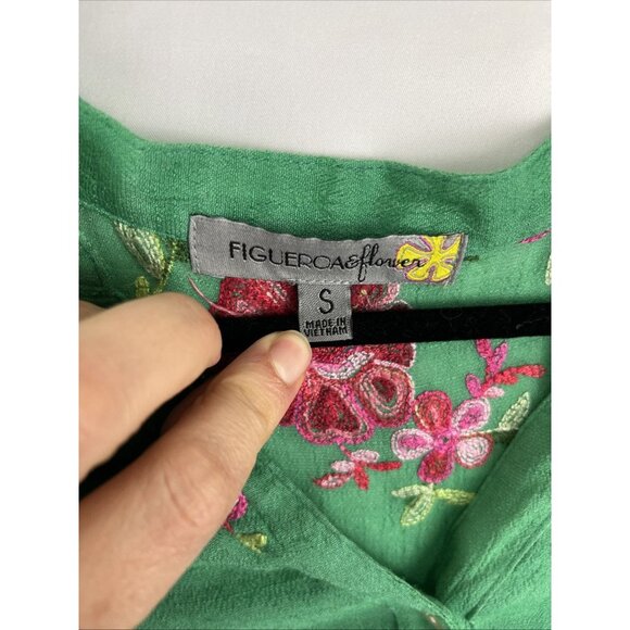 Anthropologie Figueroa & Flower Floral Embroidered Top Women's Size S - Picture 3 of 10